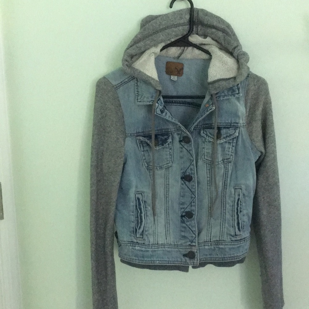 American Eagle hooded denim jacket